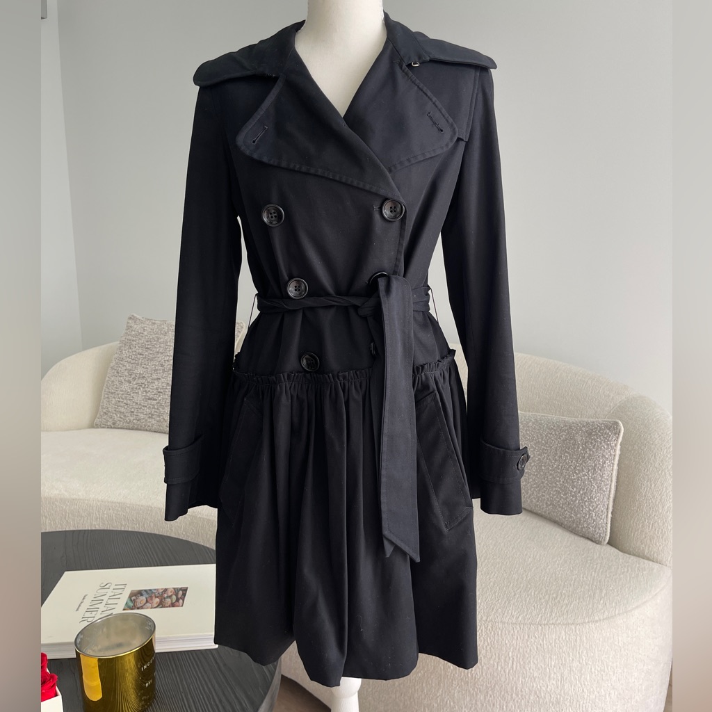Dolce & Gabbana Trench Black Coat Sz 38 $845